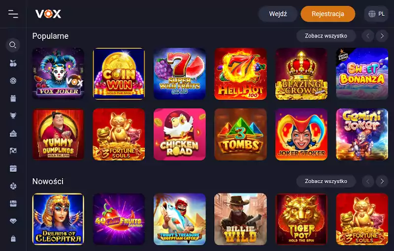 Vox Casino kasyno BLIK 20 zł